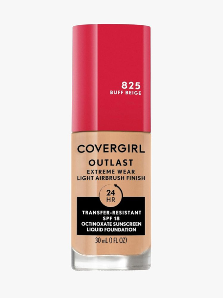 CoverGirl Outlast Extreme Wear Foundation in branded component on a light gray background